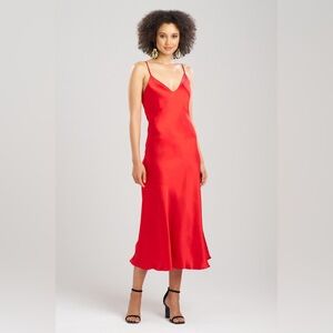 lingerie Cacique Red satin  long maxi slip dress gown